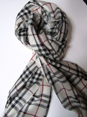 Barberry Plaid Strip Men or Womens Shawl