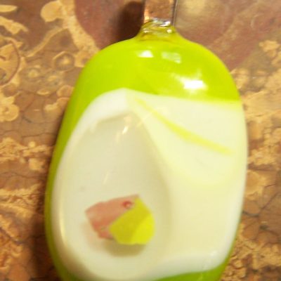 Fused glass pendant silver bail