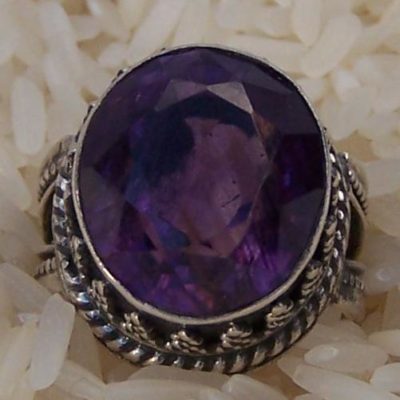 Oval Round faceted Amethyst Ring